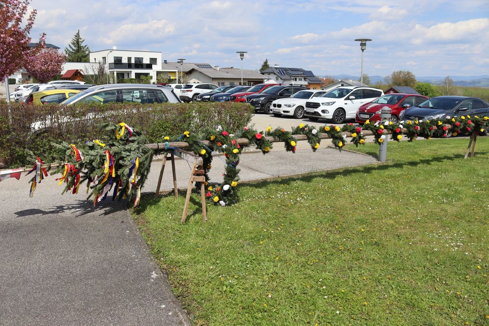 Wir stellen unseren Maibaum auf